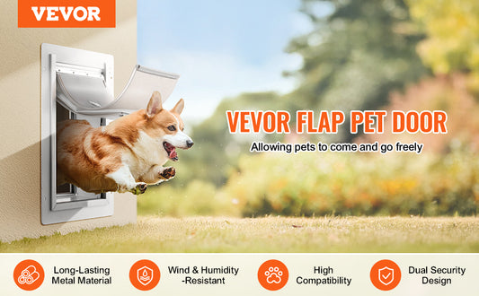 Large 3-Flap Insulated Door with Secure Lock for Dogs & Cats