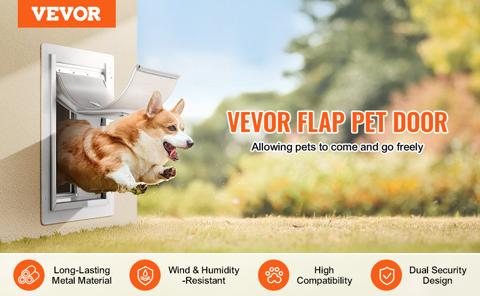 Large 3-Flap Insulated Door with Secure Lock for Dogs & Cats