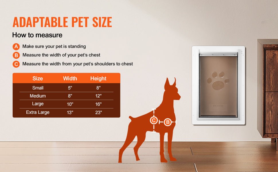 Large 3-Flap Insulated Door with Secure Lock for Dogs & Cats