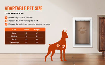Large 3-Flap Insulated Door with Secure Lock for Dogs & Cats