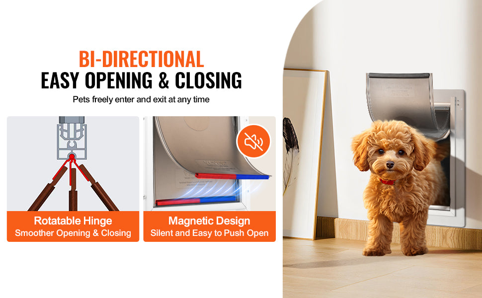 Large 3-Flap Insulated Door with Secure Lock for Dogs & Cats