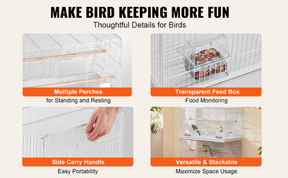 SkyNest™ Premium Flight Cage  Portable, Stackable & Spacious